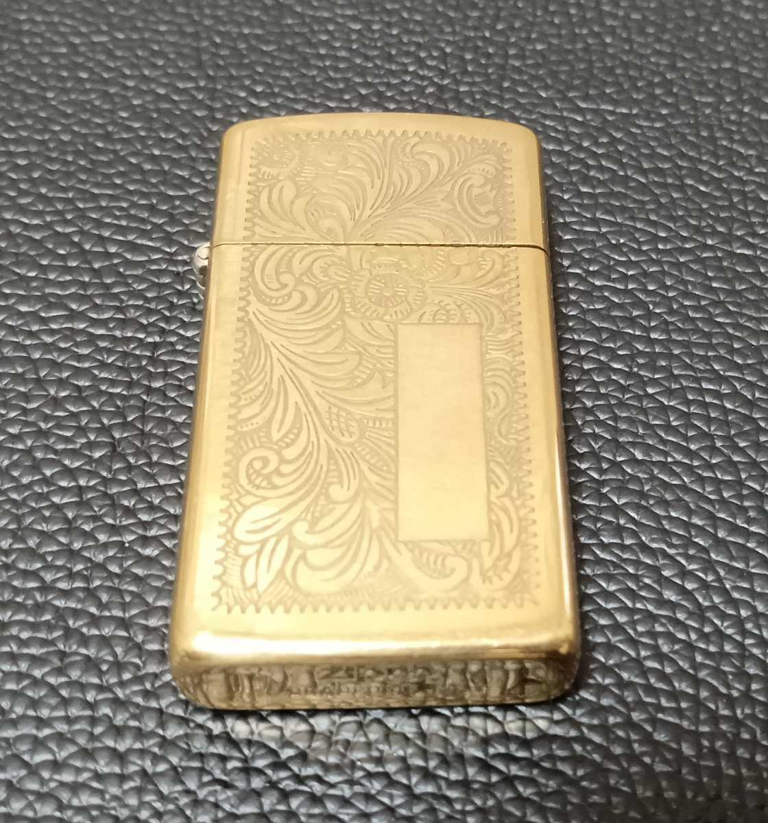 Zippo/ジッポー アラベスク 唐草 ベネチアン ソリッドブラス（SOLID　BRASS）？　1986年製　スリム_画像1