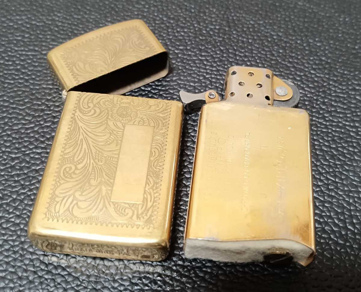 Zippo/ジッポー アラベスク 唐草 ベネチアン ソリッドブラス（SOLID　BRASS）？　1986年製　スリム_画像8