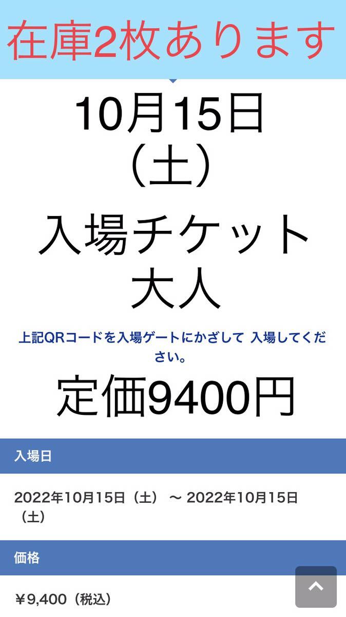 10月15日【2名様分あります】USJ ユニバーサルスタジオジャパン ユニバ