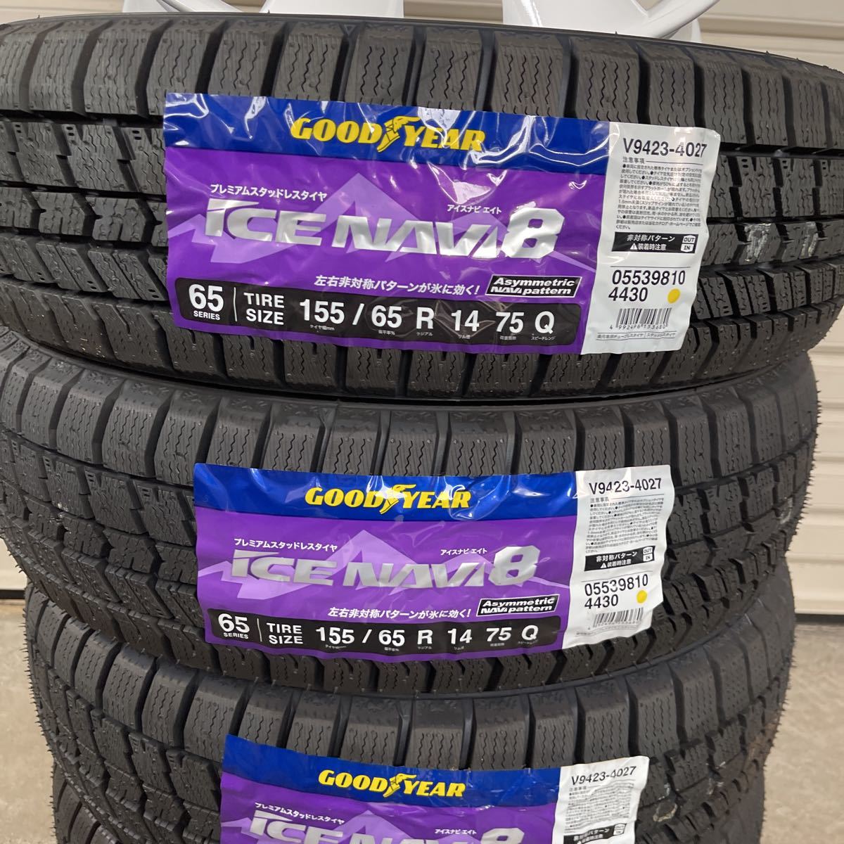 ララパームKC-8◆新品スタッドレス◆155/65R14◆グッドイヤーアイスナビ8◆NBOXタントワゴンRラパンアルトトスペーシア　ホワイト◆_画像7