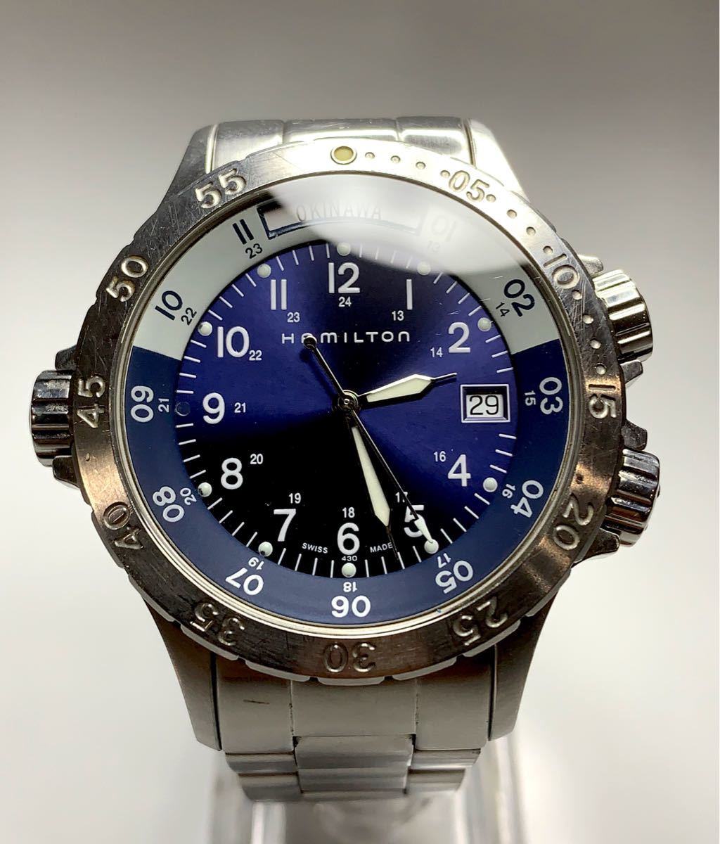 新品電池】HAMILTON ハミルトン KHAKI カーキ ネイビー腕時計