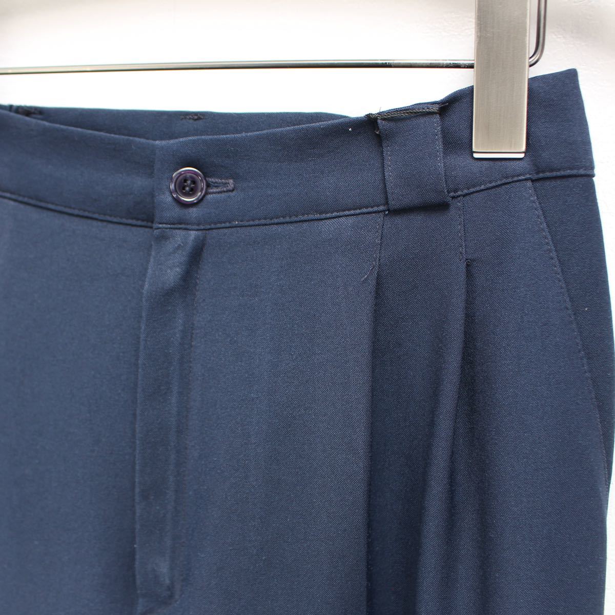 USA VINTAGE Fundamental Things PETITES NAVY COLOR TUCK PANTS/アメリカ古着ネイビーカラータックパンツ_画像6