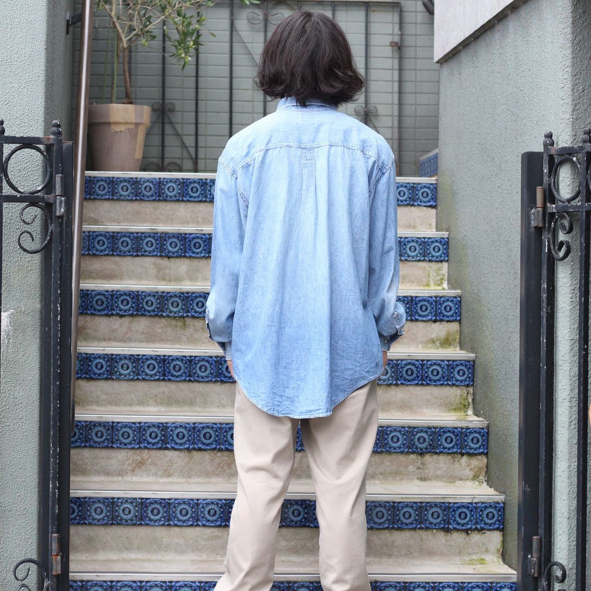 USA VINTAGE GAP DENIM BD SHIRT/アメリカ古着オールドギャップボタンダウンデニムシャツ_画像3