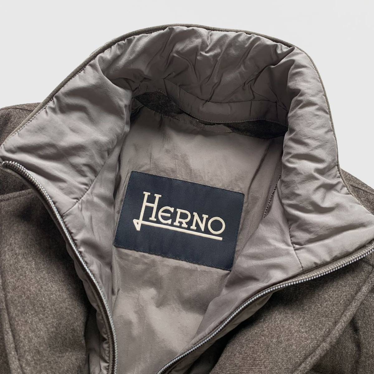 HERNO ヘルノ シルク カシミヤ テーラード ダウンジャケット