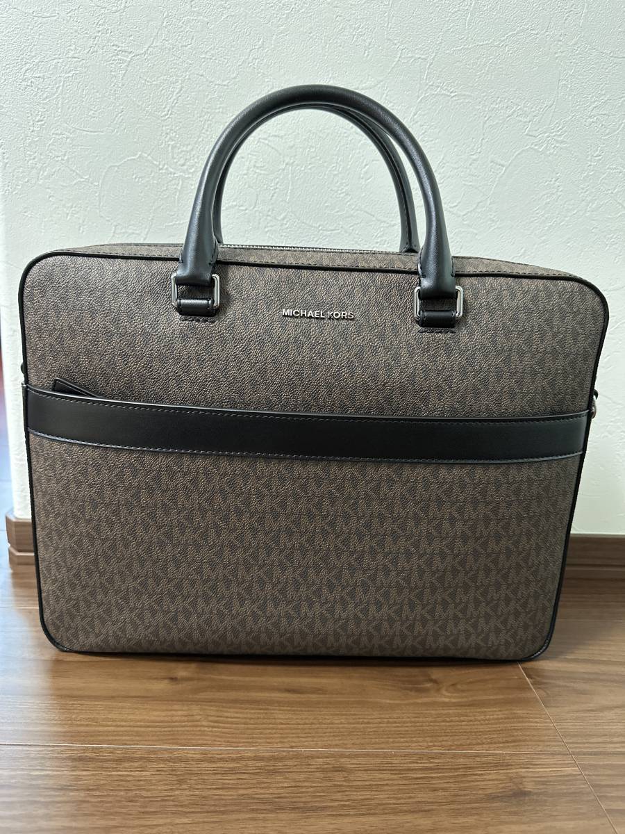 新品未使用 MICHEAL KORS マイケルコース ビジネスバッグ メンズ MKモノグラム柄 ブラウン