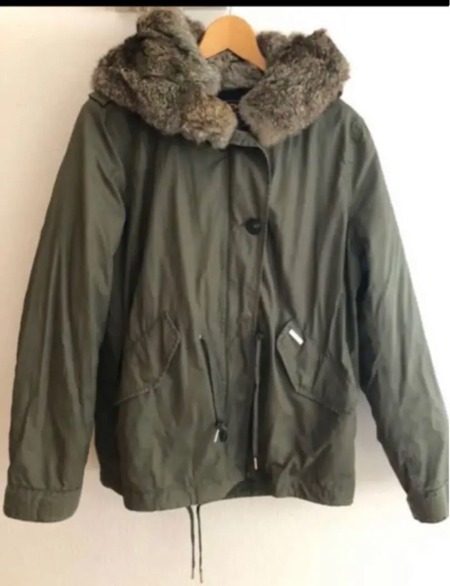 WOOLRICH ラビットファー2ウェイ モッズコート サーモア中綿コート 22