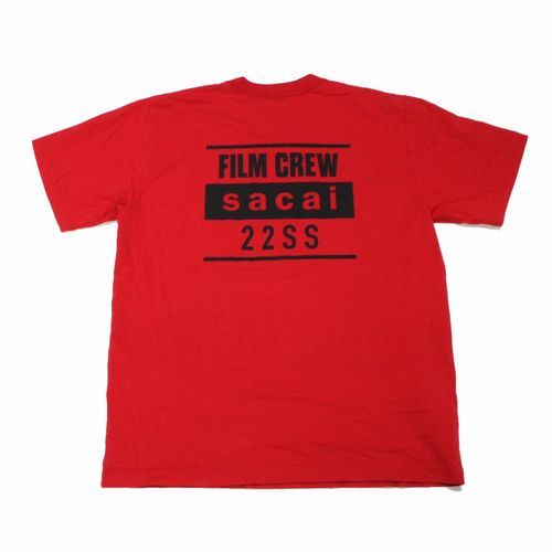 sacai サカイ 22SS Film Crew T-shirt Tシャツ 3 レッド_画像2