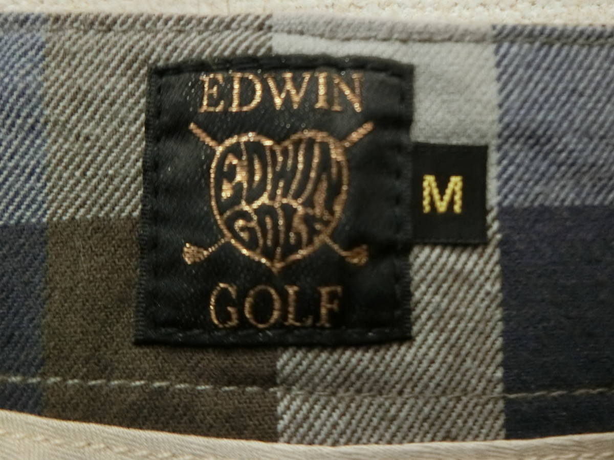 【感謝セール】【超美品】EDWIN GOLF(エドウィンゴルフ) スカート 茶紺チェック柄 レディース M ゴルフウェア 2103-0515 中古_画像4