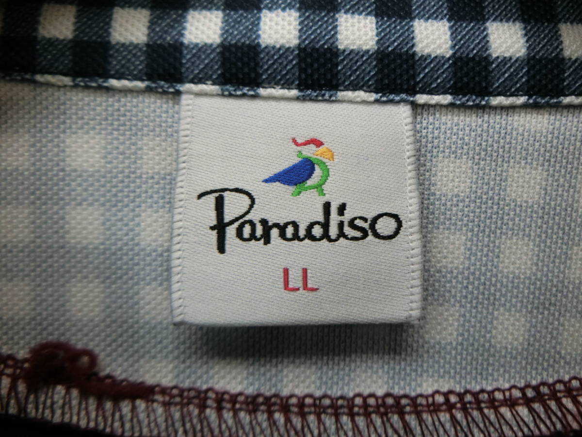 【感謝セール】【美品】PARADISO(パラディーゾ) ポロシャツ ワインレッド メンズ LL ゴルフウェア 2009-0100 中古_画像3