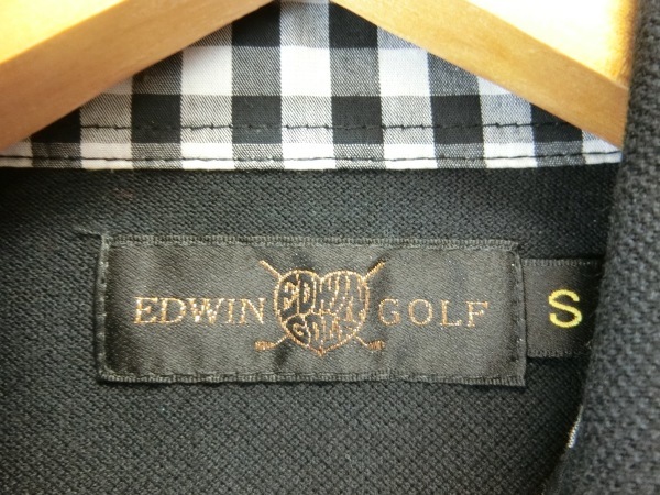 【感謝セール】【美品】EDWIN GOLF(エドウィンゴルフ) 長袖ポロシャツ 黒 レディース S ゴルフウェア 1809-1092 中古_画像4
