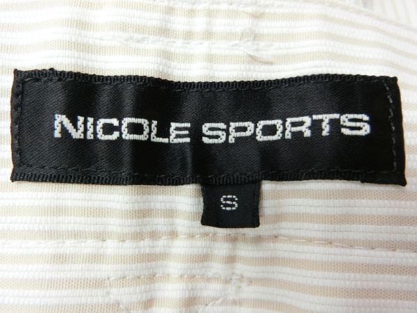 【感謝セール】【美品】NICOLE SPORTS(ニコルスポーツ)キュロットスカートベージュ×白レディースSゴルフウェア1812-0763 中古_画像6