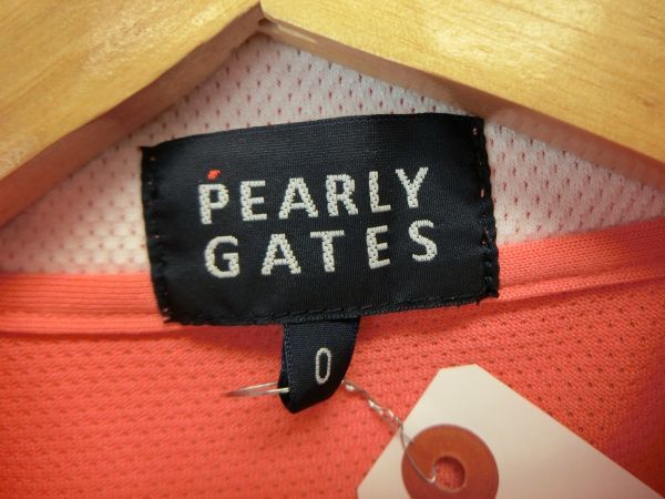 【感謝セール】【美品】PEARLY GATES(パーリーゲイツ) ハーフジップポロシャツ サーモンピンク レディース 0 ゴルフウェア 1902-1390 中古_画像5