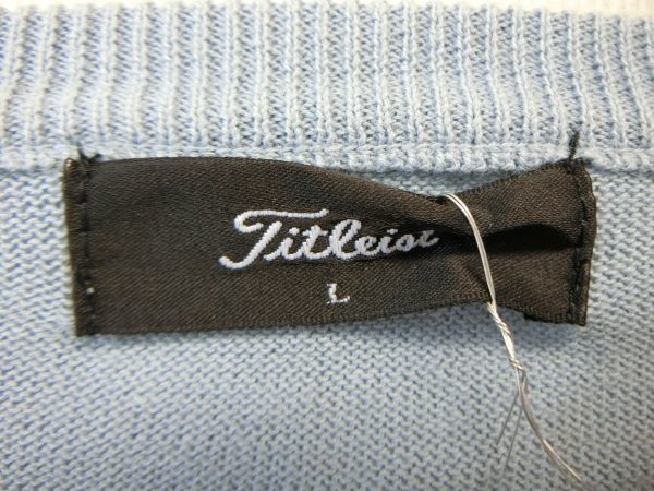 【感謝セール】Titleist(タイトリスト) セーター 水色 メンズ L ゴルフウェア 1907-0404 中古_画像3