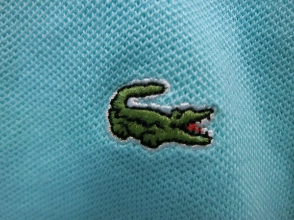 【感謝セール】LACOSTE(ラコステ) ポロシャツ 水色 レディース 40 ゴルフウェア 1909-0970 中古_画像4