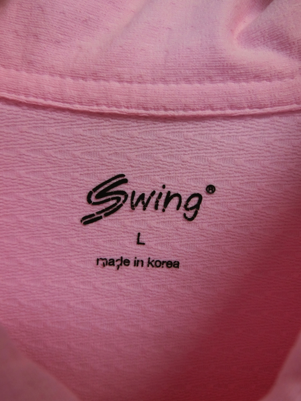 Swing 長袖ハーフジップアップシャツ ピンク レディース L ゴルフウェア 1808-0800 中古_画像2