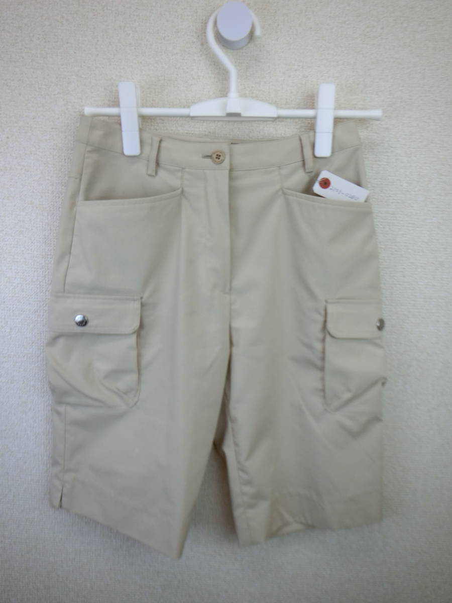 【感謝セール】Munsingwear(マンシングウェア) ハーフパンツ ベージュ レディース 7 ゴルフウェア 2103-0280 中古_画像1