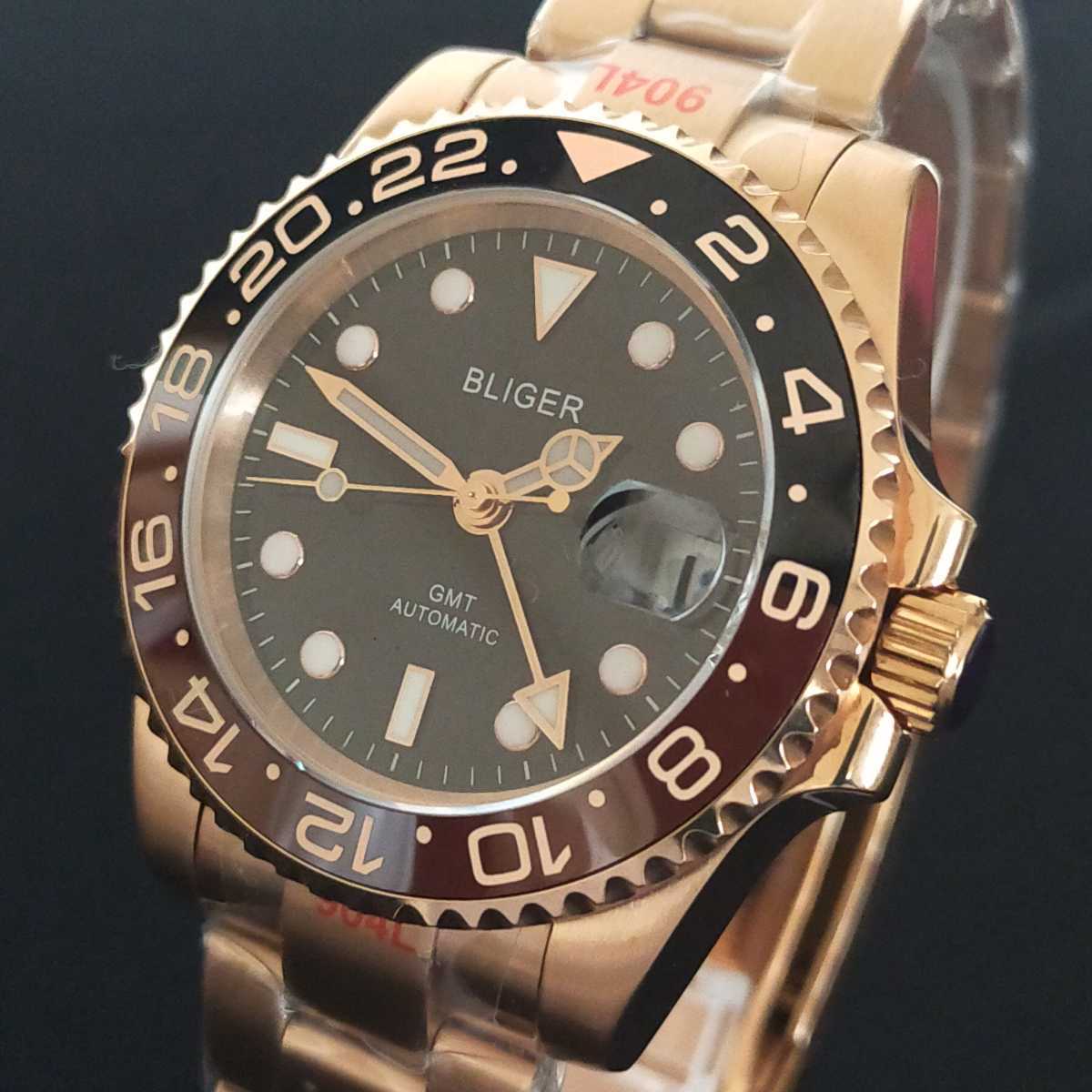 大人のラグジュアリーGMT!!新品】BLIGER GMTウオッチ セラミック-