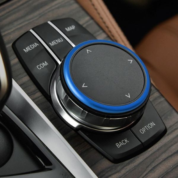 BMW iDrive コントローラー リング ブルー NBT タッチパッド コントローラー用 トリム カバー ステッカー_画像3