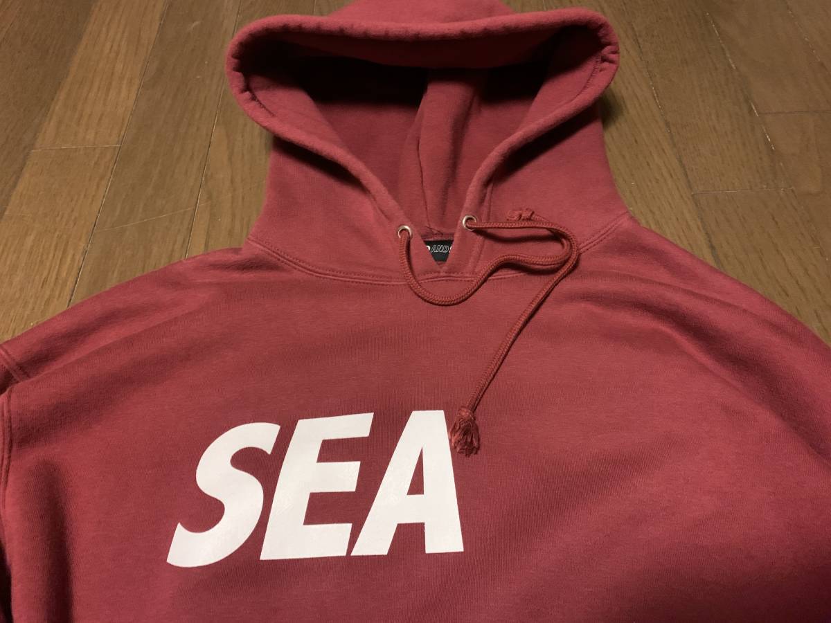 即決!!赤系XL 初期ロゴ WIND AND SEAパーカーWDSウィンダンシーSEA(small) HOODIEプルオーバーPULLOVER SWEATスウェット オーバーサイズ