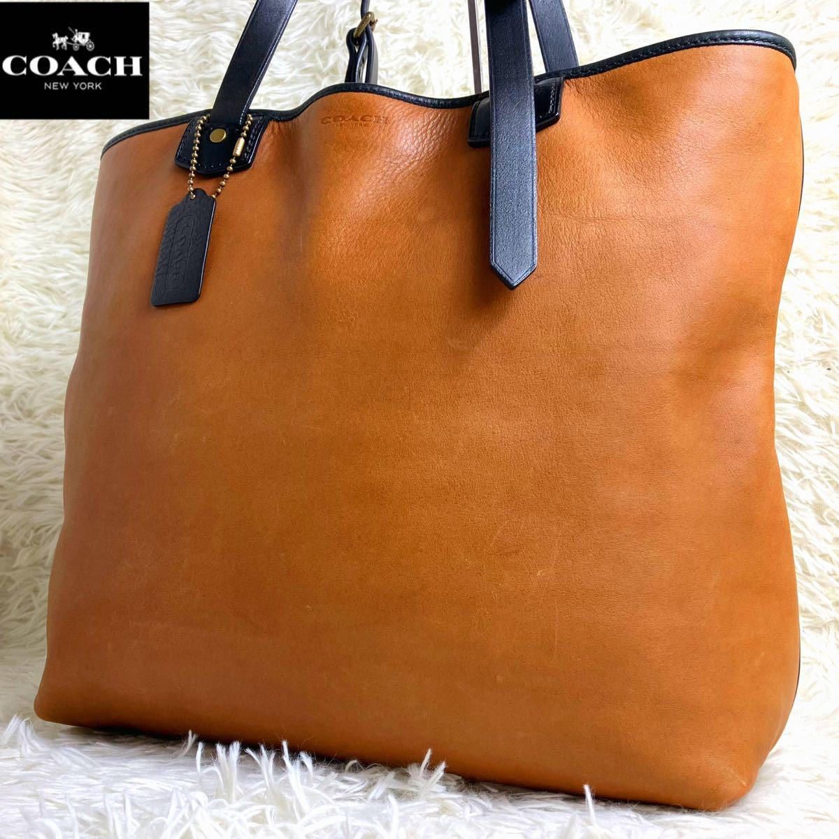 1円〜【極美品】相場価格¥79 000-COACH コーチ 71329 ブリーカー レザー スモール ホールドオール 牛革 トートバッグ ビジネスバッグ 茶