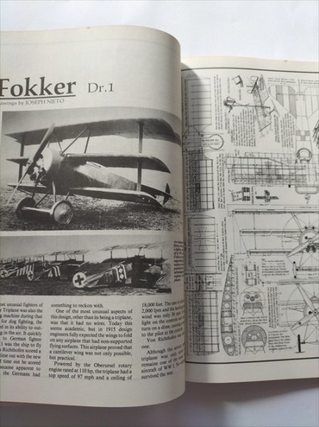 【scalre aircraft drawings】　volume1 world war１　1986年　英語版　戦闘機_画像6