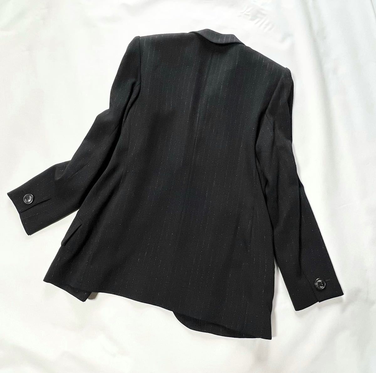 美品】YSL イヴサンローラン ラメ糸ストライプ セットアップ 美品】YSL イヴサンローラン ラメ糸ストライプ セットアップ