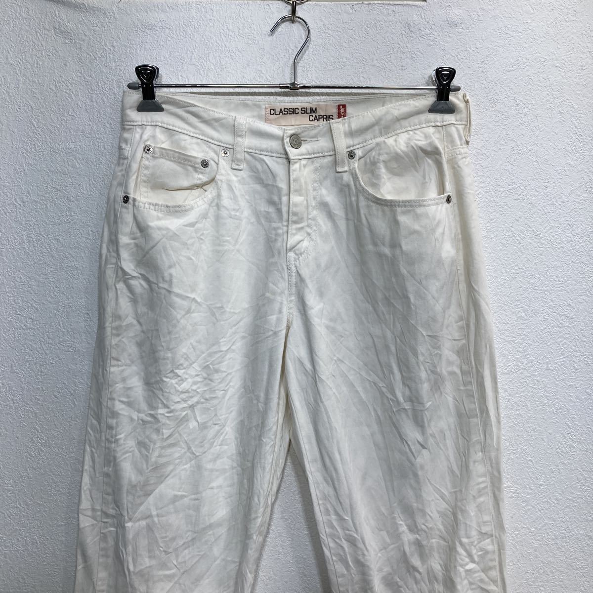 Levi's レディース デニムパンツ W33 リーバイス クラッシックスリム ホワイト 古着卸 アメリカ仕入 2210-233_画像2