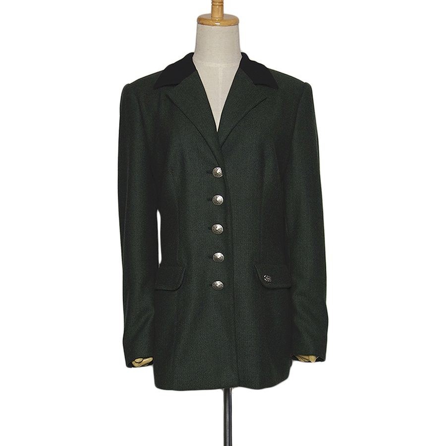 Moser & Gottlicher ヘリンボーン チロル ジャケット チロリアン レディース Lサイズ位 ヨーロッパ 民族衣装 古着