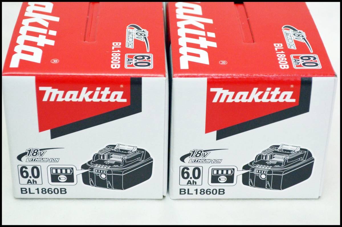 未使用 マキタ 18V 6.0Ah 純正 バッテリー BL1860B (x 2個セット) 6Ah
