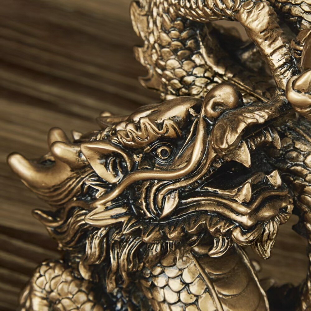 日本初の 置物 ブロンズゴールド 尻尾に玉を持つ龍 龍神 その他