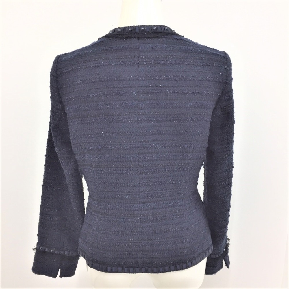 Austin Reed オースチンリード テーラードジャケット AUSTIN REED ノーカラージャケット ネイビー ツィード 38 1575-31402 未使用品