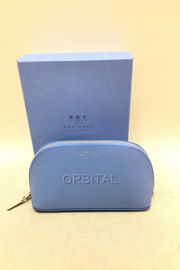 経堂) スマイソン Smythson パナマ レザー コスメチックケース コスメ