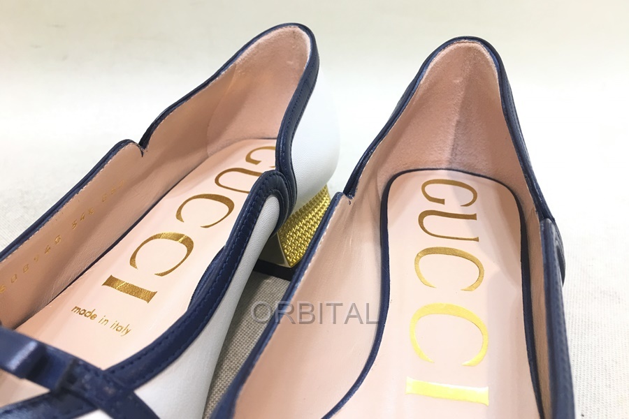 注目の 608940 ローヒール リボンディティールパンプス GG グッチ
