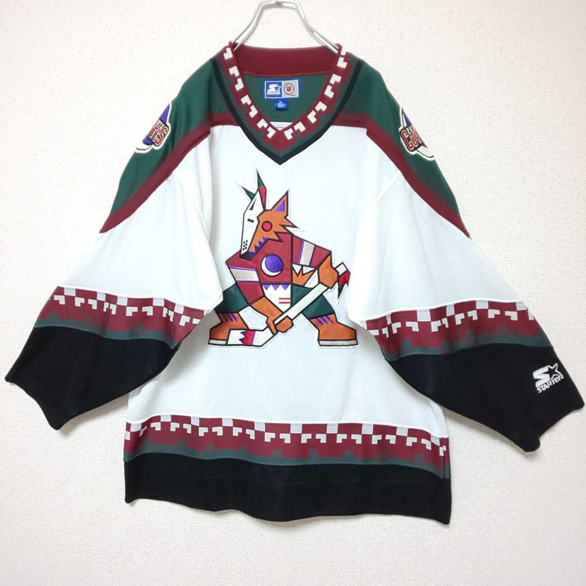 【極美品】STARTER NHL Phenix Coyotes スターター フェニックスコヨーテズ ホッケーシャツ ゲームシャツ ゲームジャージ ユニフォームの画像2