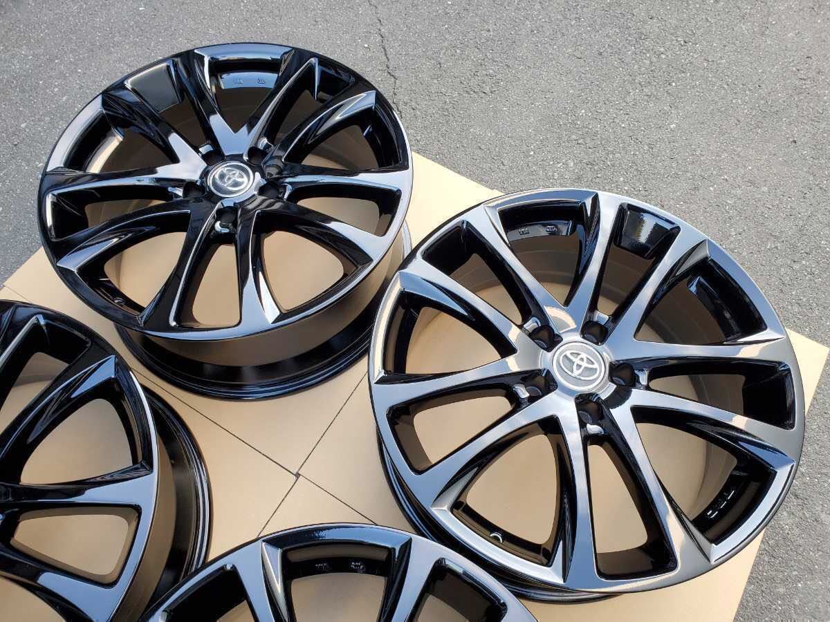 美品 トヨタ TRD TF5 純正OP 19インチ 8J +40 PCD114.3 4本 黒塗装品_画像3