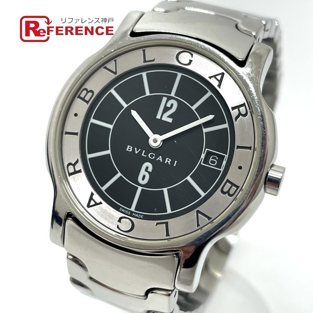 BVLGARI BVLGARY ST35S Solotempo кварц Date наручные часы SS серебряный boys [ б/у ]