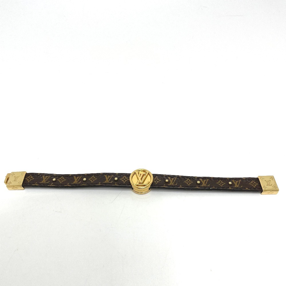 LOUIS VUITTON Louis Vuitton brass reLV Circle reversible bracele monogram canvas Brown lady's [ used ] as good as new 