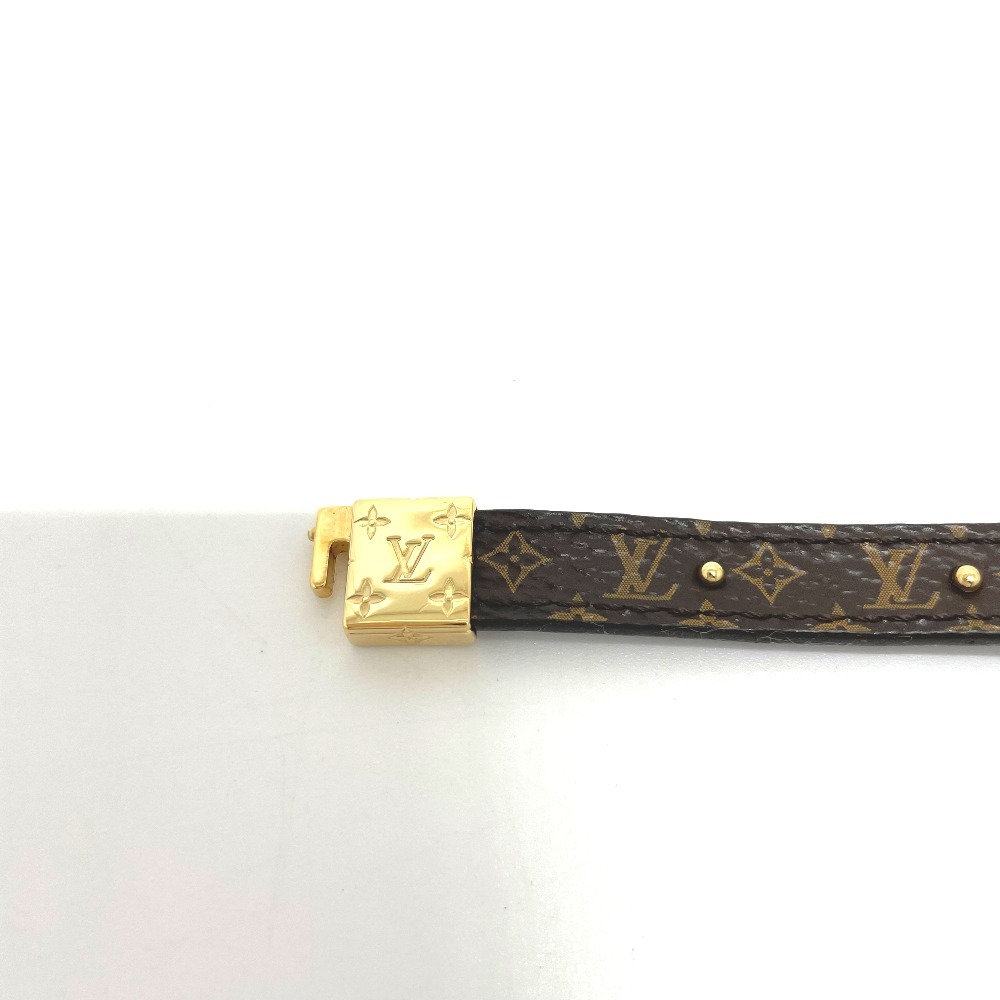 LOUIS VUITTON Louis Vuitton brass reLV Circle reversible bracele monogram canvas Brown lady's [ used ] as good as new 