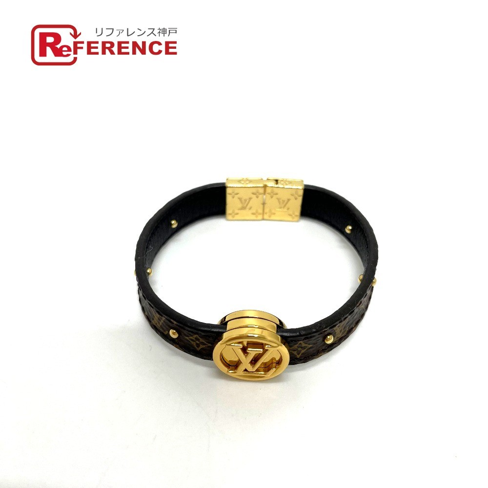 LOUIS VUITTON Louis Vuitton brass reLV Circle reversible bracele monogram canvas Brown lady's [ used ] as good as new 