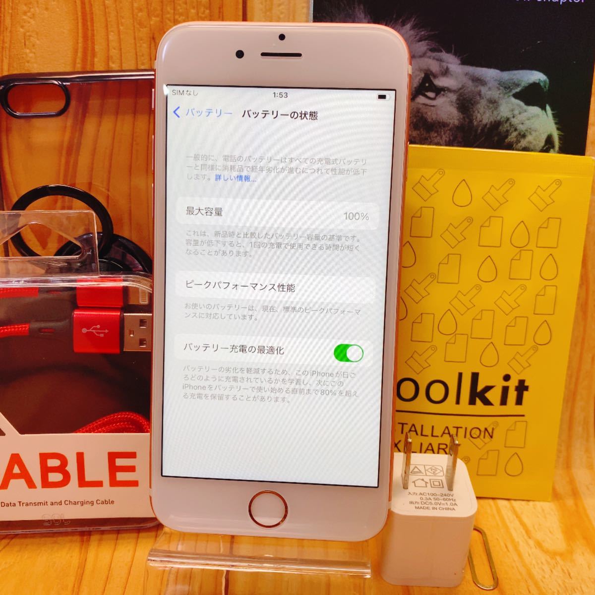 SIMフリー 本体 iPhone 6s 64 GB 113 ローズゴールド 電池交換済_画像3