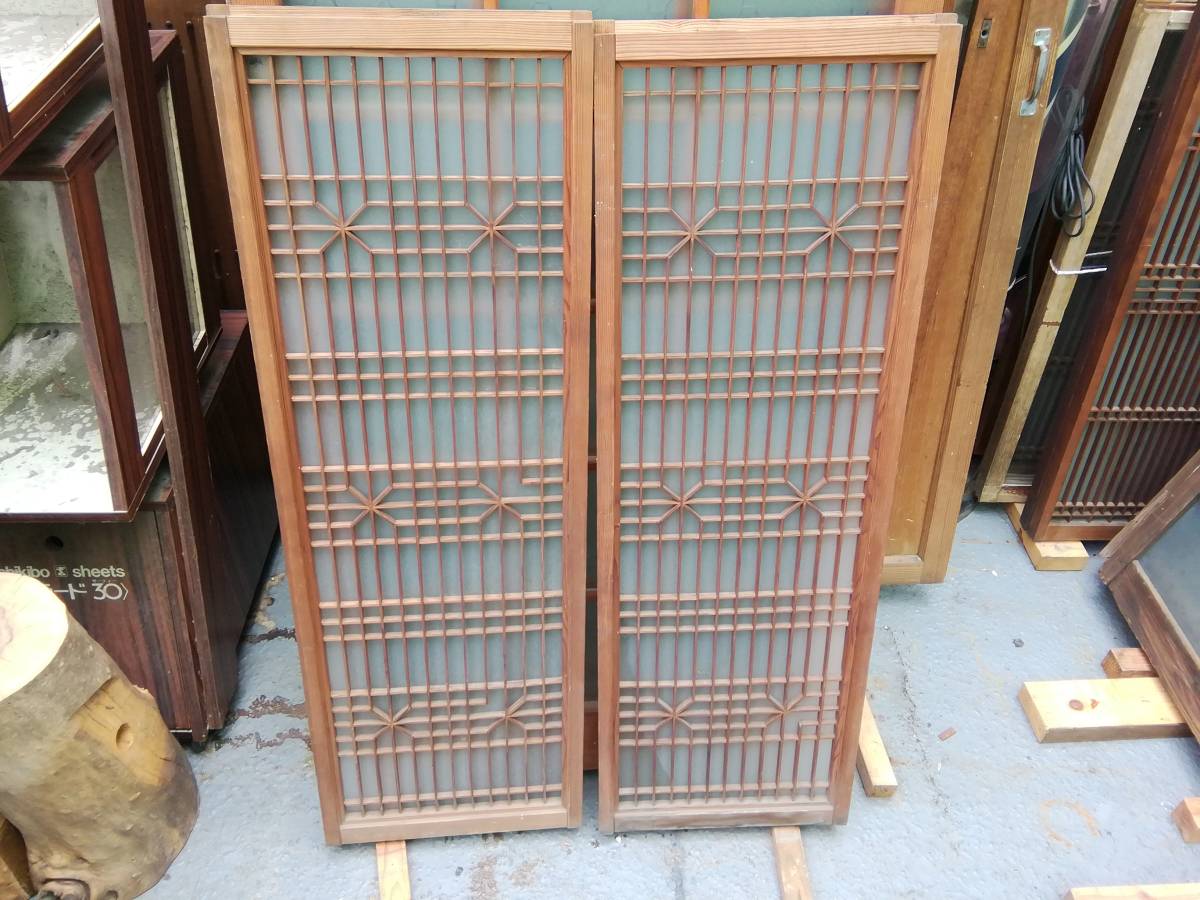  receipt limitation (pick up)! war front / old / fittings / reform / old Japanese-style house reproduction / abrasion glass door / door / door / window / old tool / sliding door / door / search )./ shoji / field interval (L)