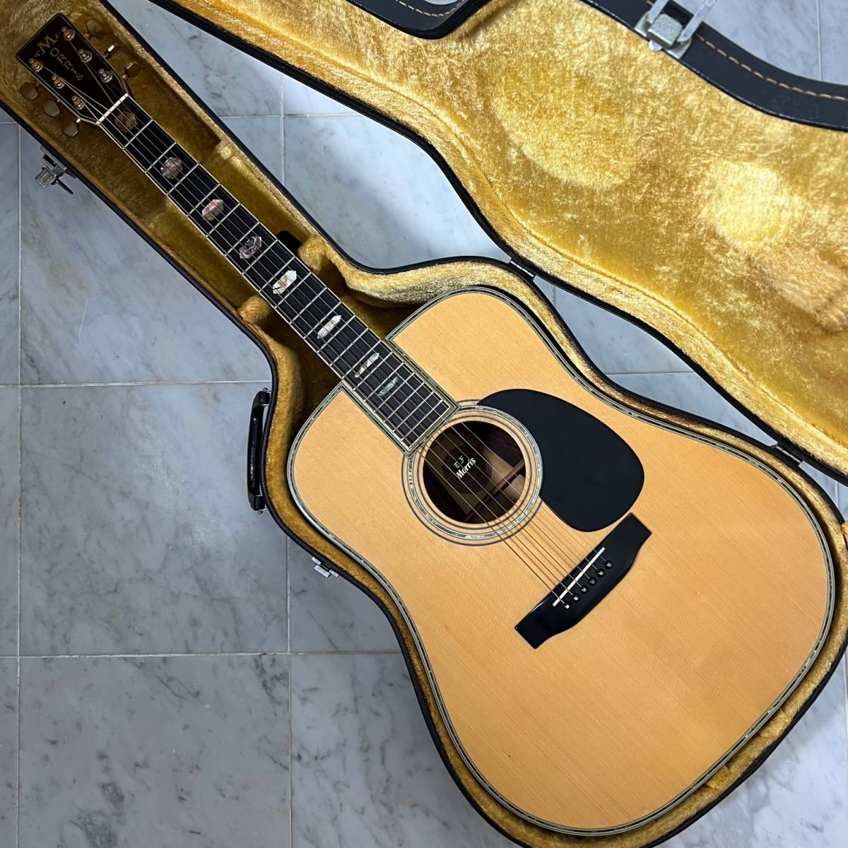 希少 美品 Morris モーリス TF W-100 アコースティックギター アコギ 日本製 ハードケース付