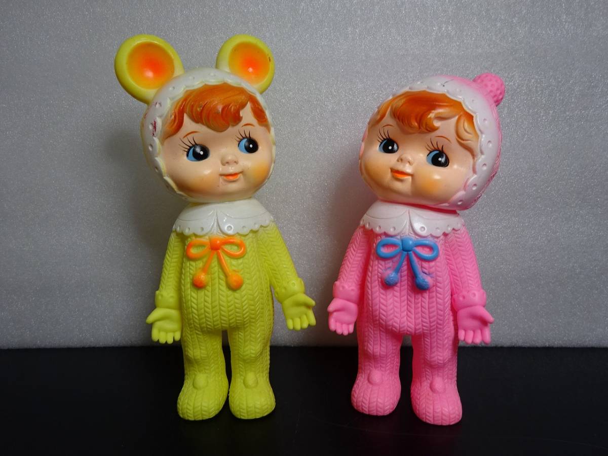 Yahoo!オークション - 中古現状品 昭和レトロ ソフビ 着ぐるみ人形 2体