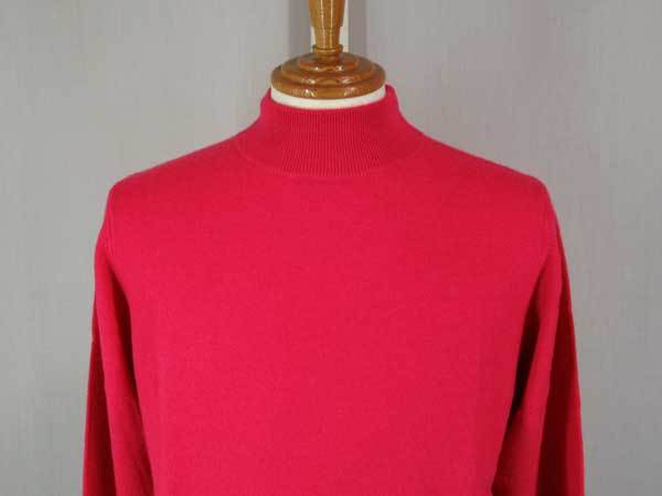 ◆パジェロ★カシミヤ100%・ハイネックセーター・濃いピンク★L_カシミヤ１００％