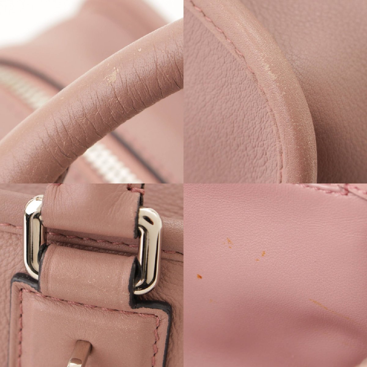 【ロエベ】Loewe アマソナ28 パドロック付き レザー ハンドバッグ 28 352.07.A03 ピンク 【中古】【正規品保証】166309_画像9