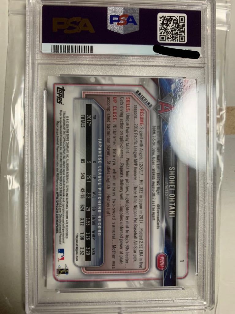 Topps 2018 Bowman Chrome SHOHEI OHTANI RC #1 大谷翔平 ルーキー