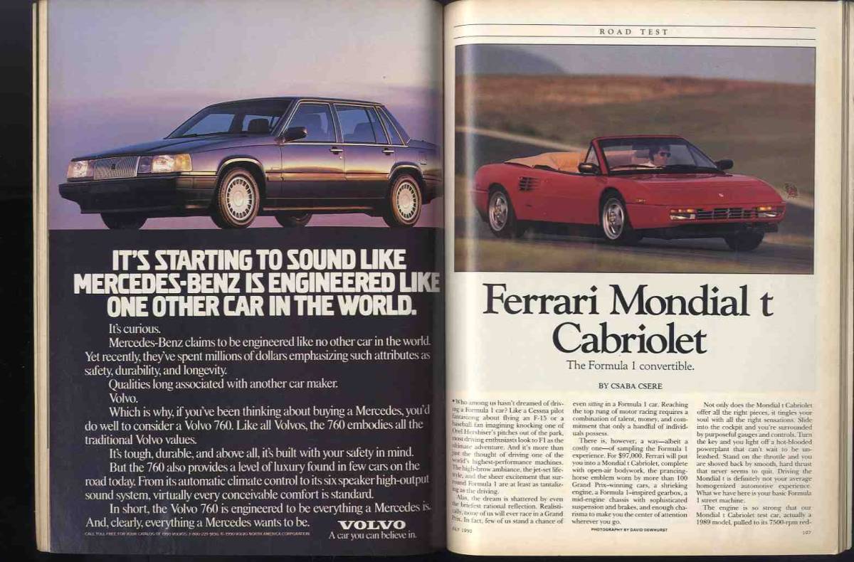 【c9563】90.7 CARandDRIVER／1995コルベット、CARandDRIVERの35年の歴史、フェラーリモンディアルT カブリオレ、BMW M5、..._画像6