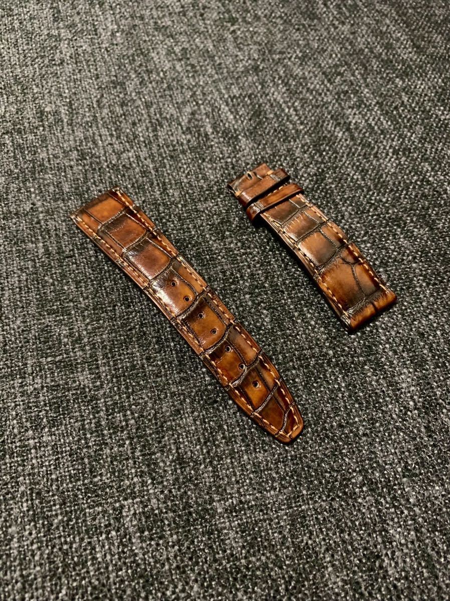 IWC 純正 アリゲーター ベルト ストラップ 本革 ワニ革 クロコダイル
