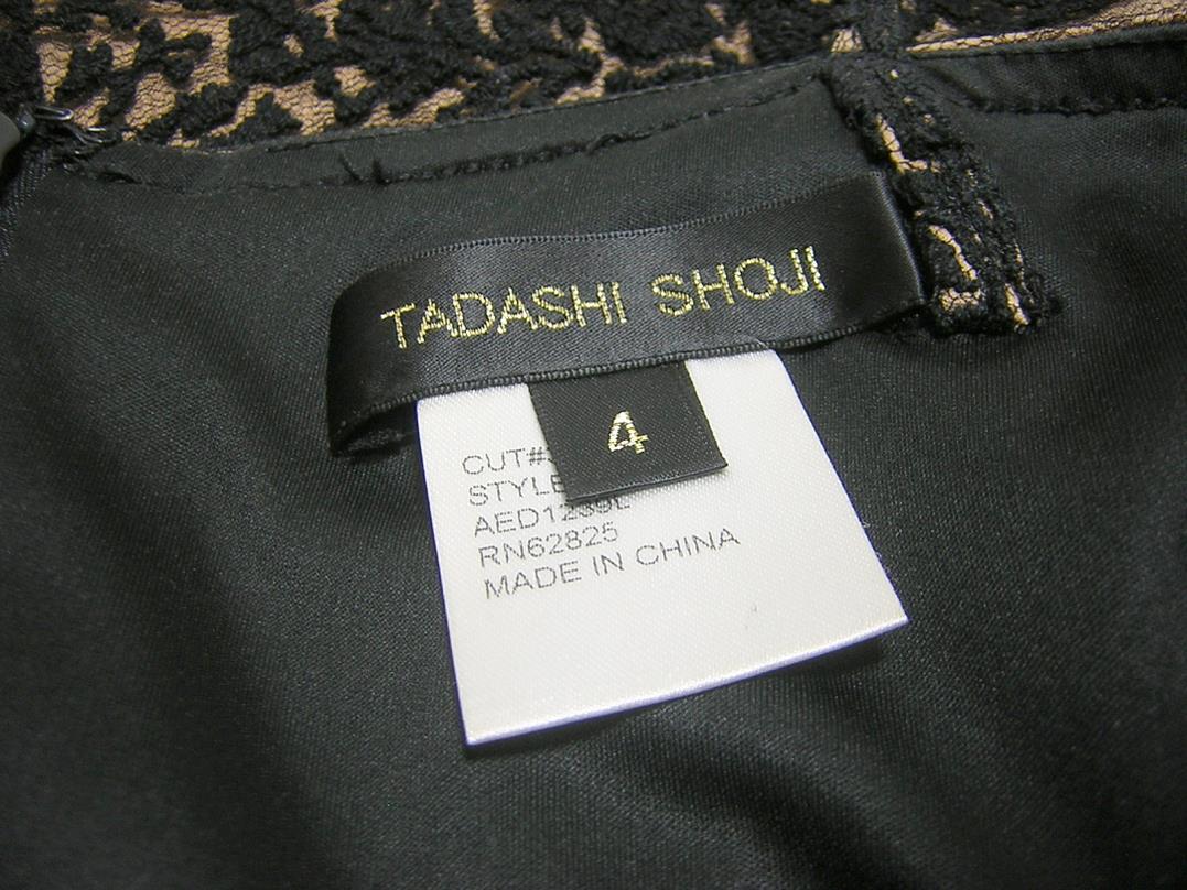 TADASHI SHOJI　タダシ・ショージ　レースドレス　ワンピース　ブラック × ベージュ