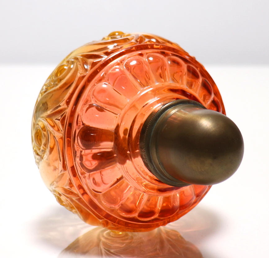 オールド・バカラ (BACCARAT) ルッセ アロマランプ 瓶 香水 赤 オレンジ アンティーク ベルジュ バラ色 花瓶 オブジェ レア インテリア_画像5